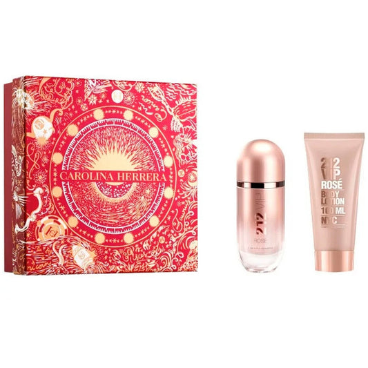 Set Perfume Carolina Herrera 212 VIP Rose 80ml + Body Lotion 250ml Original